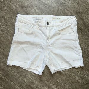 Pilcro & The Letterpress‎ by Anthropologie Mid-Rise Slim White Cutoff Shorts